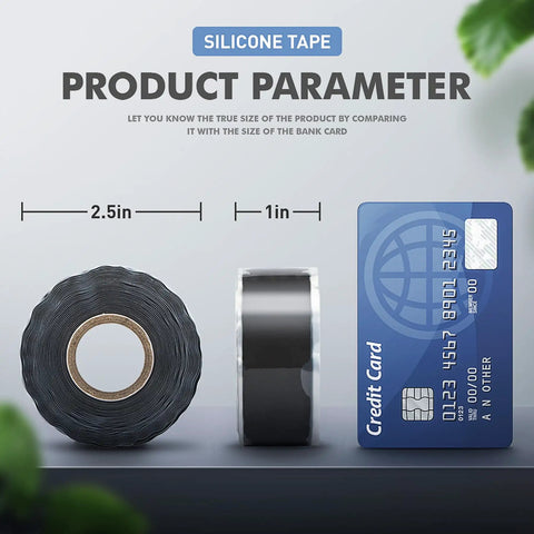 Self Fusing Silicone Tape 1 Inch Wide 15 Feet Long For Weatherproof Emergency Pipeline Repair Cable Bandage And Tool Fixing Black
