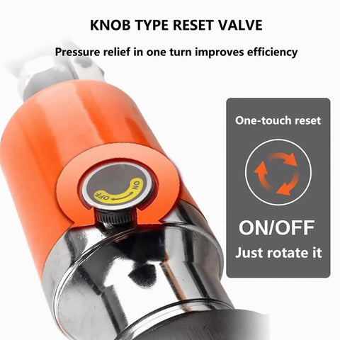 Knob type reset valve on a 50 Ton Hydraulic Gear Puller With 2 And 3 Jaw Heads Beefy Heavy Duty Hub Separator Tool.