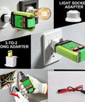 Plug-and-Play 3-In-1 Electrical Troubleshooter Circuit Breaker Locator, GFCI Outlet Tester, And Circuit Tracer With LCD Display, Wide 90 To 250V Range, Quick Diagnostic Tool For DIYers And Pros At Home plugged into wall outlet, showing breaker and wiring test use