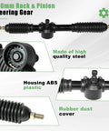 Detailed view of 440mm rack and pinion from Go Kart Steering Kit With 390Mm Shaft 440Mm Rack And Pinion 270Mm Steering Wheel 150Mm Steering Column And 80Mm Sleeve For Buggy Quad Go Kart Golf UTV
