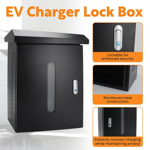 Tough As Nails EV Charger Cover Heavy Duty Weatherproof Outdoor Housing For Tesla And Universal Electric Cars With Cable Ports View Window And Fast Hookup, reinforced steel lock box for EV charger security