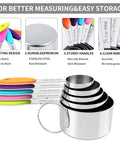 Nesting Measuring Cups And Spoons Set Made Of Stainless Steel With Soft Silicone Handles Pro Grade Heavy Duty And Dishwasher Safe