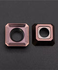 Pro Grade Carbide Inserts For CNC Metal Turning Tools, side view of stainless steel milling inserts on a black background.