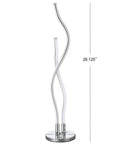 Chrome Integrated LED Table Lamp With Slim Iron Ribbon Design Energy Saving Desk Light For Living Room Or Bedroom ETL Listed 26.25 Inch Tall Cool To Touch And Pet Safe