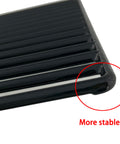Close-up of Premium Porcelain Coated Cast Iron Cooking Grates Set Of Two Twelve And Three Eighths By Nineteen And One Quarter Inches showing stable corner design.