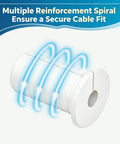 Starlink Cable Grommet 3/4 Inch Silicone Wall Pass Through Kit For Wire Management And Cables Up To 7mm Diameter Keeps House Super Clean And Tidy Plus Premium Durability That Slays The Clutter Game. white silicone cable grommet with spiral reinforcement