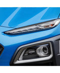 Automotive clear coat pen, 1.5 oz, front view of a blue car showing headlight and grille.