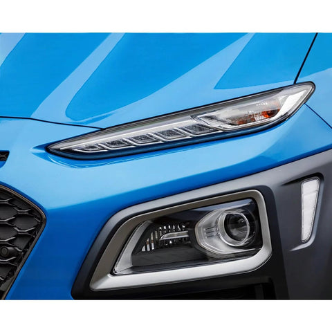 Automotive clear coat pen, 1.5 oz, front view of a blue car showing headlight and grille.