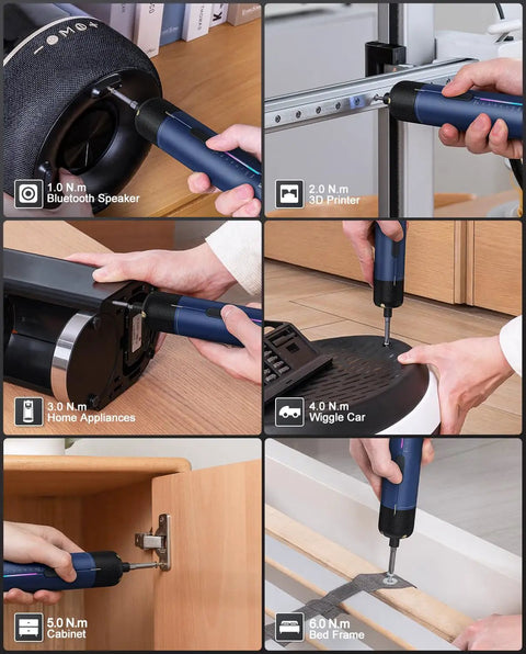 Heavy Duty Cordless Electric Screwdriver Set With Badass Precision Torque Control Rechargeable Power Tool for quick home fixes like furniture assembly.