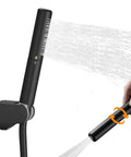 High Pressure 2 In 1 Handheld Shower Head Set With 7 Inch Spray Head And 59 Inch Hose Brass Construction Matte Black Finish Heavy Duty Bracket Air Injection Technology For More Flow And Less Noise with twist function