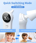 Ear And Forehead Infrared Thermometer For Adults And Kids With Fast Accurate Readings Kid Friendly Easy One Button Use Fever Detection Professional Precision For Home Health Care, dual-mode view