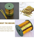 Get Your Hands On This Automatic Twist Tie Machine For Gold Wire Bundling That Ties Up Cables In A Flash With Fast Operation And Super Speed Sealing Gear Perfect For Any Tight Job, showcasing gold twist ties on a spool.