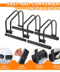 Durable Bike Floor Stand For Garage Parking And Storage, Fits 22-28 Inch Wheels, Tire Width Up To 2.2 Inches, Stable Floor Rack With Non-Slip Rubber Feet For Mountain And Road Bikes showing assembly process