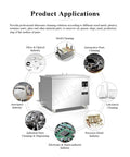 Industrial 264 Liter Ultrasonic Cleaner Built Like A Tank For Circuit Boards And Engines Crushes Tough Grease Burns Off Carbon Give Lithium Battery Shells Nuclear Clean Results In Minutes Flat for various applications.