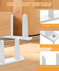 Four Pack Closet Door Floor Guides For Floor Sliding Doors Fits One And Three Eighths Inch Thick White With Eight Screws Durable ABS Material Waterproof And Wear Resistant Ideal For Cloakrooms Bathrooms And Kitchens close-up showing installation features.