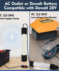 IP68 Underwater Fishing Light For Night Fishing Compatible With 20V Battery And 12-24V DC Power setup with power options
