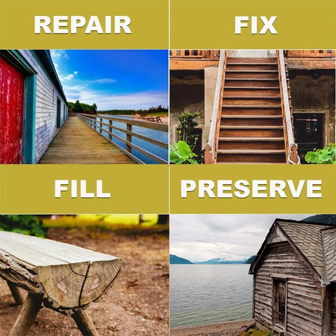 Wood Repair Epoxy Paste Kit With Mixing Tool Two Part 6 Oz In Two Cans Tan For Indoor Outdoor Wood Restoration