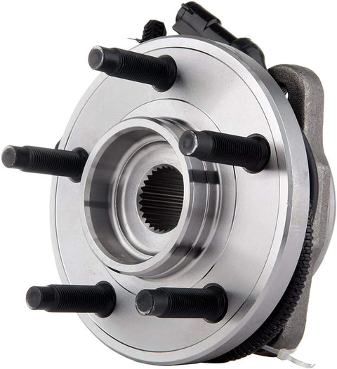 Front Wheel Hub Bearing Assembly With ABS 5 Lug For Ford Explorer 1995 To 2001 4WD AWD showing front view with bolts and flange