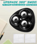 12 Pieces Self Adhesive Appliance Rollers with 360 Degree Rotation Caster Wheels, black ABS shell and stainless steel ball bearings.