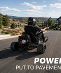 Rider on a drift trike with 36 Inch Drift Trike Shaft Kit With 12 Axle Nuts And 4 Lock Collars For Beefed Up Ride