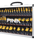 Professional Router Bit Set With Thirty Five Pieces And One Half Inch Shank Complete American Style Kit in aluminum case