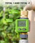 Water Flow Meter With Brass Body For Outdoor Garden Hose And Lawn Sprinkler, RV Tank Fill, LCD display showing total flow
