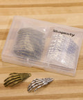 Metal Skeleton Skull Hand Claws Charms Set 20Pcs Antique Silver And Bronze For Halloween DIY Craft Supplies in plastic case.