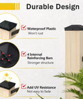 Black 3.5 By 3.5 Inch Post Caps For Wood Fence And Deck Posts 12 Pack With 24 Screws Easy Install Waterproof Plastic Caps With Frosted Finish shown on a wooden post highlighting durable design.