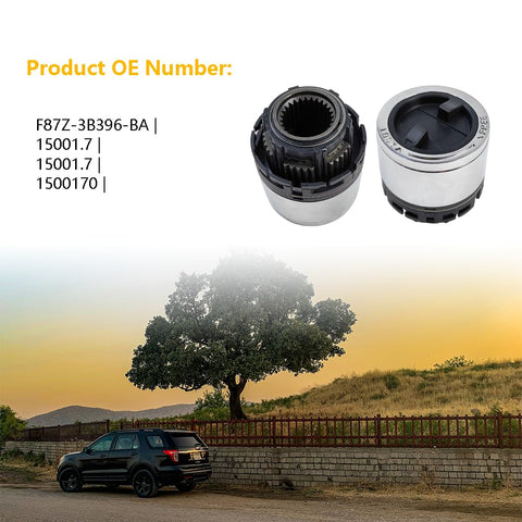 Close-up of 4WD Manual Locking Hub Assembly Set For Ford Ranger 1998 To 2003 Ford Explorer 1995 To 2001 And Mazda B Series 2001 To 2008 Replacement Hub Link Modules With OE Grade Quality on scenic background