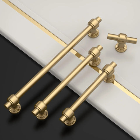 10 Pack 5 Inch Champagne Bronze Cabinet Pulls for Kitchen Cabinets and Cupboards 128mm Handles Hardware for Drawers and Cabinets Durable Brushed Finish