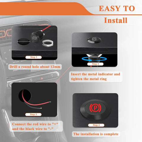 Installation steps for 4 Pack Waterproof LED Indicator Lights 12V 24V with 12mm Mounting Holes for vehicles.