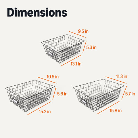 Top Shelf Wire Storage Baskets For Keeping Your Closets Nifty And Neat Powder Coated Rust Resistant Quality No Sweat Setup With Quick Id Cards Comes In Crate Pack Of Six Black Household Organizers