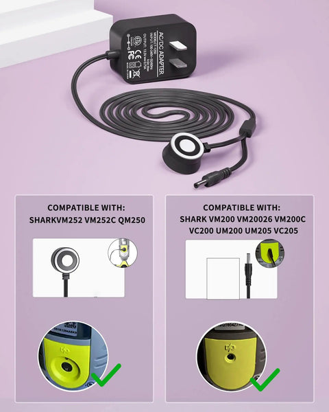 Shark VM252 VM252C QM250 VACMOP Pro Magnetic Charger Replacement with compatibility details
