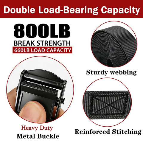 Beefy Heavy Duty Lashing Straps With Buckles 4 Pack 1 Inch By 5 Feet Cargo Tie Down Straps Adjustable Cam Buckle Straps For Trucks