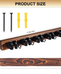 Wall Mount Broom And Mop Holder With Five Slots And Four Hooks Easy Install Space Saving Rustic Wood Tool Organizer Rack