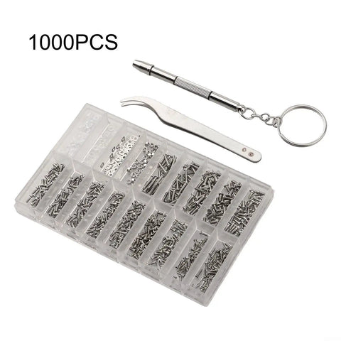 Grab And Go All In One Eyeglasses Repair Kit With 13 Screw Sizes, Keychain Screwdriver And Tweezers For Quick Fixes On Glasses Sunglasses Watches Jewelry And Small Electronics