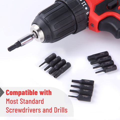 Tamper Proof Torx Bit Set 13 Piece T4 To T40 Security Bits with screwdriver and drills compatibility