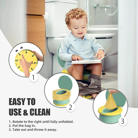 Foldable Toddler Potty Seat With 60 Disposable Liners Compact Car Travel Toilet For Kiddos Hassle Free On The Go Potty Training Kit Road Trip Ready And Fast Pack