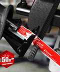 EZARC Endurance carbide reciprocating saw blade, 6-inch, 8 TPI, red label visible, installed in a saw