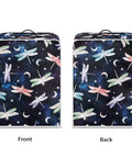 Straight Up Dragonfly Print Coffee Maker Cover Washable Heavy Duty Shield For Kitchen Small Appliances Foldable Waterproof Polyester Slipcover With Sturdy Grip Handle front and back views