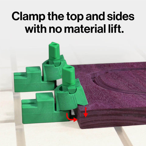 Matchfit U-Pad Low Profile Clamp System for Dovetail Track Workholding on CNC Routers and Router Tables clamping wooden board