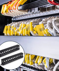 4 Pack 1U Rack Cable Management Sleeves Kit With Horizontal Mount Clips, 12 Slot Organizer, Panel Cover, 19 Inch Rack
