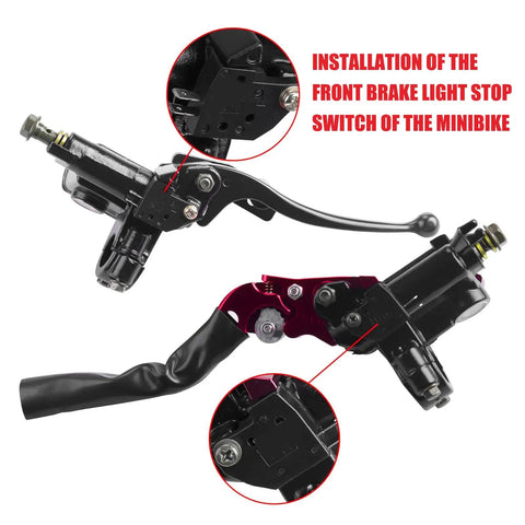 Next Gen Mini Bike Hydraulic Brake Kit For 97cc And 98cc Mini Bikes Fits Baja Doodle Bug DB30 Blitz Racer Dirt Bug with brake light switch