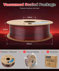 Silk Dual Color 1.75mm PLA Filament For 3D Printing Black And Red Coextrusion Slick Silk Finish Two In One Spool 1kg