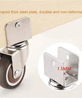 4 Piece Furniture Casters Set With U Bracket And Brakes 50mm Soft Rubber Wheels Dust Cover Easy Glide for furniture