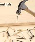 Top Shelf Iron Mini Nails With Smooth Round Heads, 1.5Mm X 20Mm Hardware Fasteners, 500 Piece Bulk Bundle on wood.