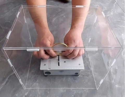 Clear Splash Guard Cover For Glass Grinder With Drain Port And Power Cord Slot Transparent Protective Shield for wet grinding