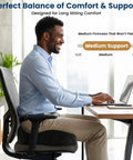 Kick Sciatica To The Curb With This Ergonomic Memory Foam Seat Cushion For Office Chair And Car Seat featuring a man at a desk.