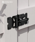 Self Closing Gate Hinges For Stainless Steel 304 Rust Proof Construction on white vinyl gate, heavy duty black hinge, side view