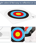 Bullseye Paper Targets Set 50 Sheets 16x16 Inch 10 Ring Archery Targets For Range And Backyard Practice Pro Grade Durable Wood Free Paper Bright Color For Bow And Arrow Training, showing bright multicolor target rings.